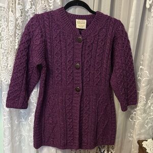 Kilronan Knitwear Ireland Merino Wool Cardigan Women’s Sz XS-S